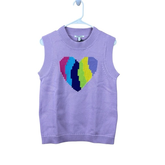 Olivia + Rubin Sweaters - OLIVIA RUBIN Womens Carly Lilac Sleeveless Sweater Size Small Heart NWT